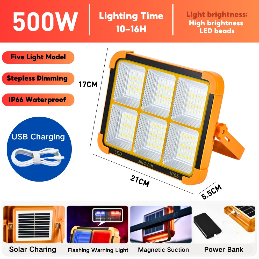 [BUY 1 TAKE 1] Solar Emergency Light Power Bank 1000W 1500W Outdoor Flood Solar Lamp Flashligh Rechargeable light camping long endurance