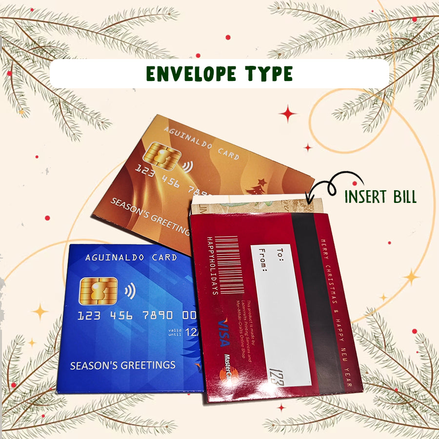 20PCS. ATM Style Money Envelope Christmas Ampao, Angpao 6pcs. per Pack